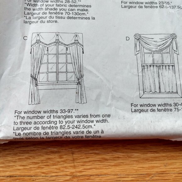 Curtain Sewing Pattern Swag Valance Cafe Roman Shade McCall's P229 UNCUT - Picture 8 of 9